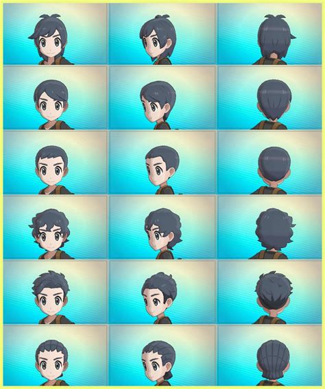 pokemon sun hairstyles male|pokemon ultra sun trainer customization.